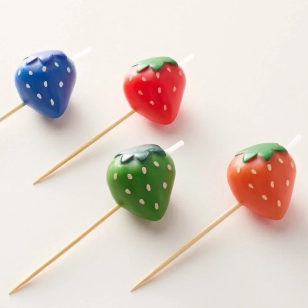 kate spade new york x Target ♠️ 8 Strawberries Celebration Candles Super Cute 🍓